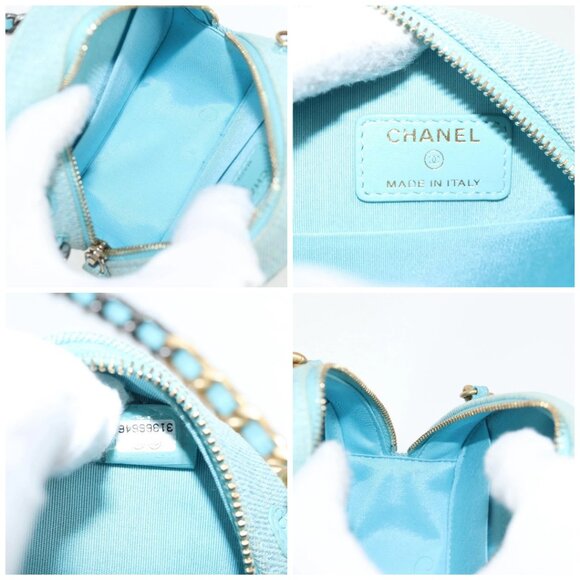 CHANEL Chain Shoulder Bag Denim Blue Gold CC Auth 118918M - Picture 15 of 16